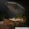 Polyester Solar LED 3-Tier Patio Umbrella with Tilt and 10x8.1 ft Shade